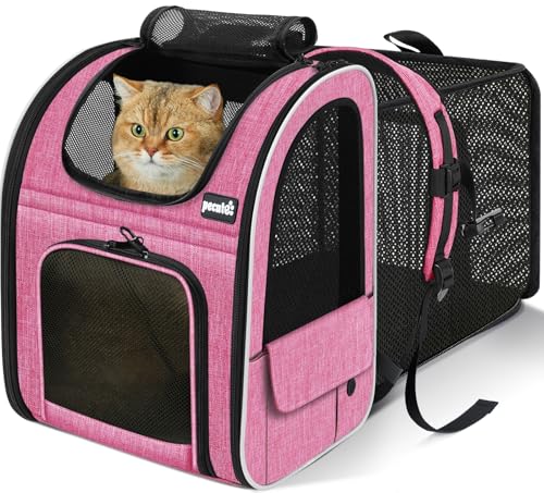 Cat Backpack Extendable (Pink / 12.6"L x 10.2"W x 16.5"H)