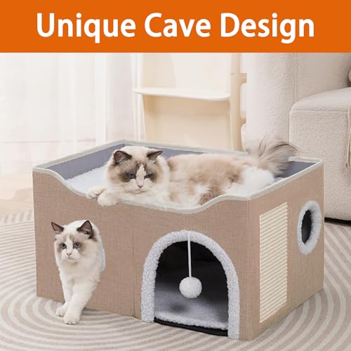 Cat Houses for Indoor Cats (L / Dark Khaki)