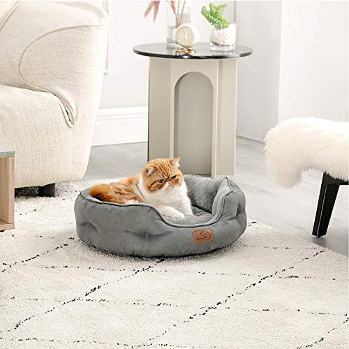 Small Dog Bed Washable (20"L x 19"W x 6"Th / Grey)