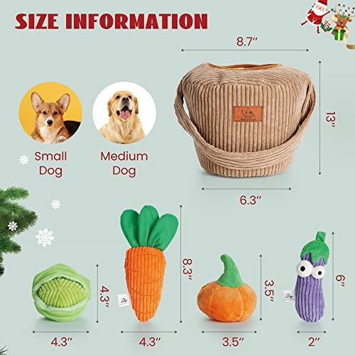 Squeaky Fruits Veggies Stuffed Dog Toys Pack (Fruit and Vegetables)