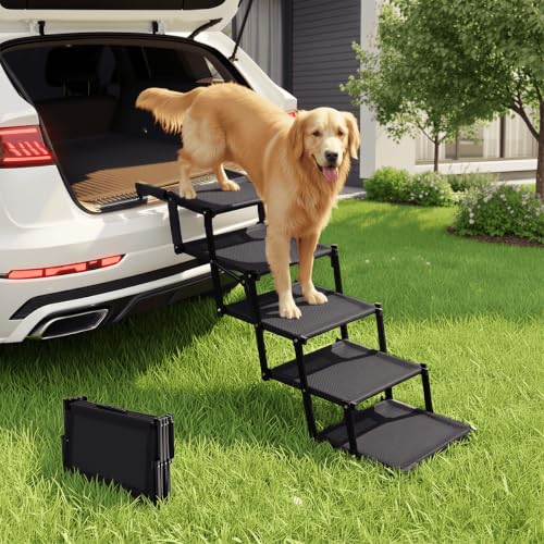 Foldable Dog Stairs for Large Dogs (5 Steps)