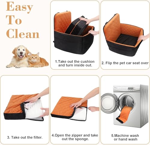 Dog Car Seat for Small (black-brown)