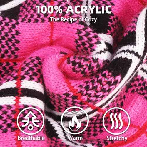 Dog Sweaters for Large Medium Small Dogs (L - Chest 28", Back 20" / Fuschia)