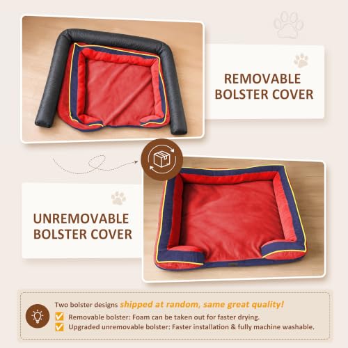 Orthopedic Dog Bed for Extra Large Dogs with Bolster (45.0"L x 35.0"W x 8.5"Th / Kansas)