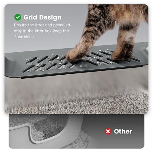 XXL Stainless Steel Litter Box with Lid for Multiple & Big Cats (Dark Gray / XXX-Large)