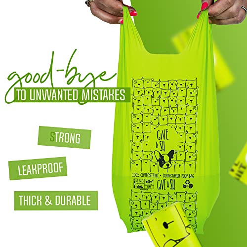 Certified Home Compostable Dog Poop Bags with Handles (1 Count (Pack of 240))