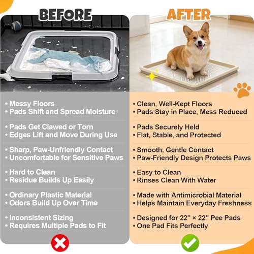 Dog Potty Tray Fits 22 x 22 In Pee Pad