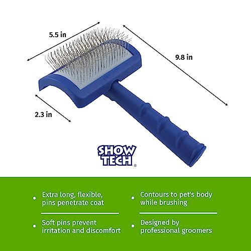 Tuffer Than Tangles Slicker Brush for Dog Grooming with Long (Medium Size Soft Pins)