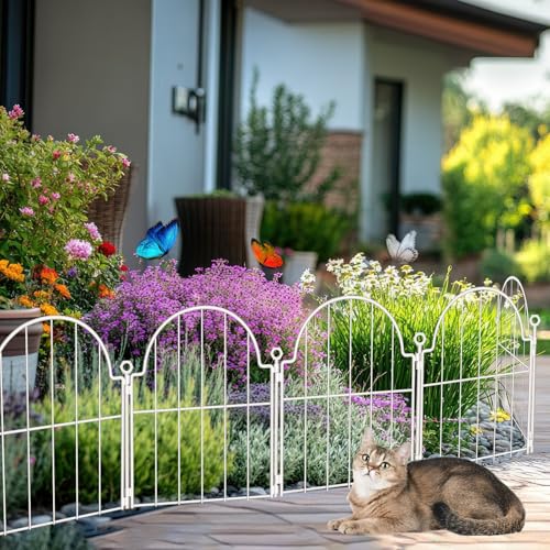 30 Pack White Decorative Garden Fence (White / 17 in(H))