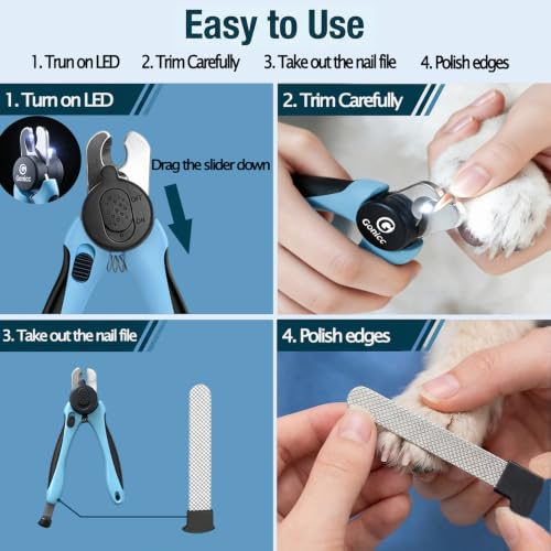 LED Pet Nail Clippers for Small Dogs and Cats (LED Light For Small Dogs and Cats)