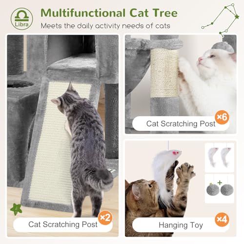 Z78 Heavy Duty Cat Tree for 20lbs Large Adult Cats (Light Grey / 78 inch)