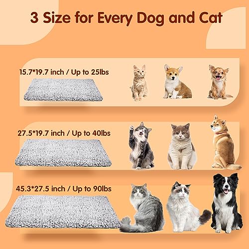 Self Heating Pet Pad (45.3"L x 27.5"W x 1.0"Th / Light Gray)