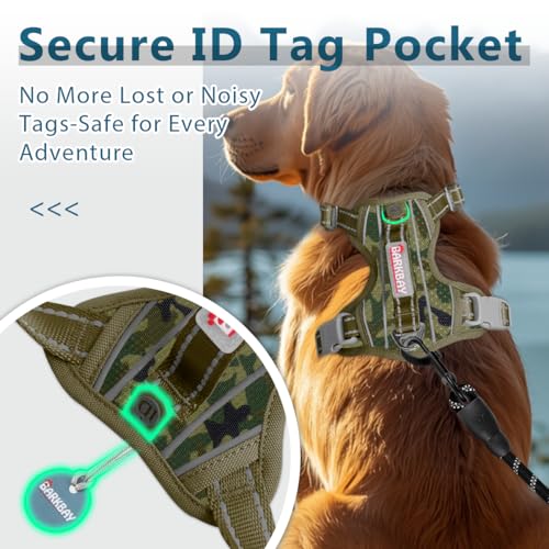 No Pull Dog Harness for Large Dogs (X-Large(Chest:30-38”) / Camo)