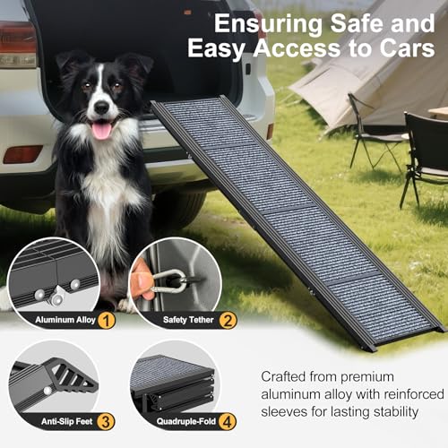 Dog Ramp for Car Truck Sturdy 71" L × 17.2" W Extra (Upgraded 71" L x 17.3" W)