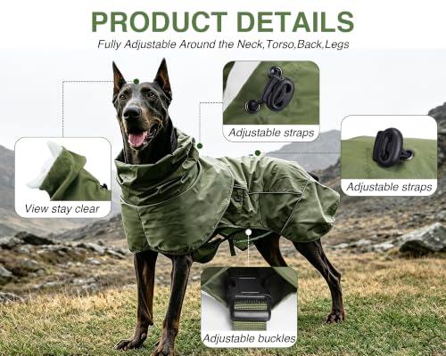 Waterproof Dog Raincoat (Green (Mesh Lining) / M)