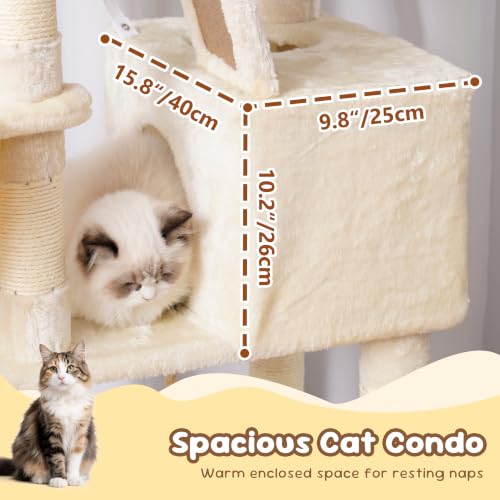 Cat Tree 68 inch Multi (Beige / 68 inch)
