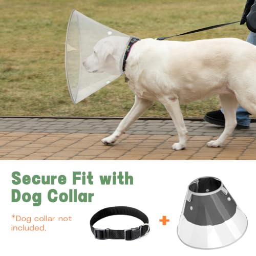 Dog Cone Collar with Soft Liner to Stop Licking (Matte Black / XL(Depth: 11.0, Girth: 16-19.5))