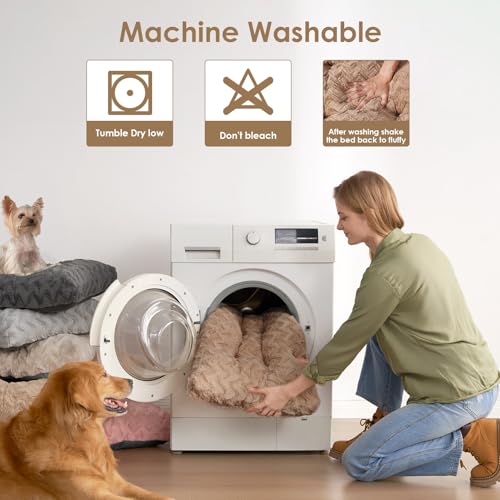 Washable XL Dog Beds Large Sized Dog (Camel / 44" x 32" x 4")