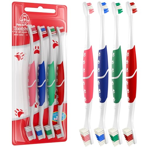 Pet Toothbrush for Dogs (Pack of 4(multi))