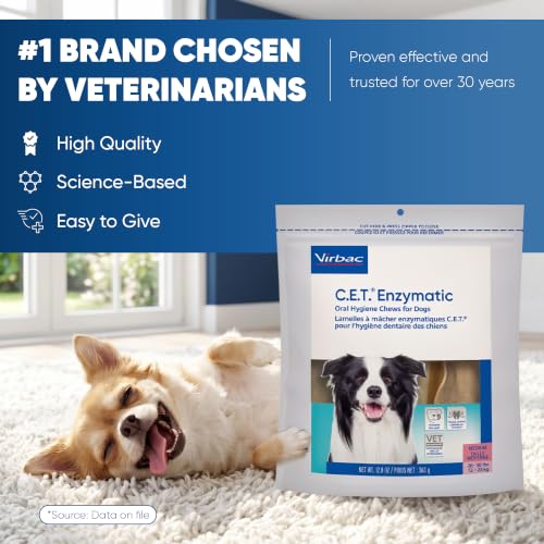 C.E.T. Enzymatic Oral Hygiene Chews for Dogs (Medium 26-50lbs)