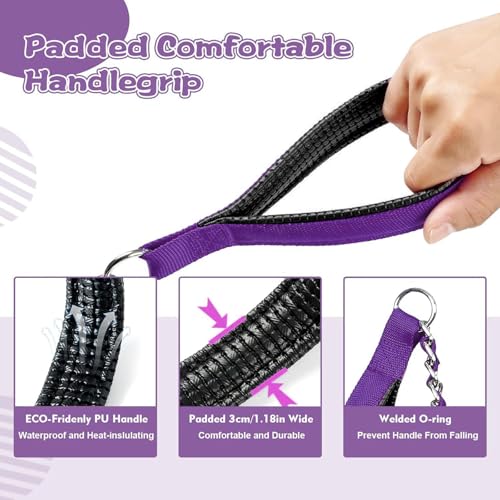 Metal Chain Dog Leash Chew Proof for Dogs (Purple / 6FT 3.0mm (Medium dogs))