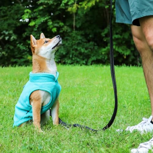 Dog Fleece Vest Sweater with Leash Ring (XL (17-25lbs) / Turquoise)