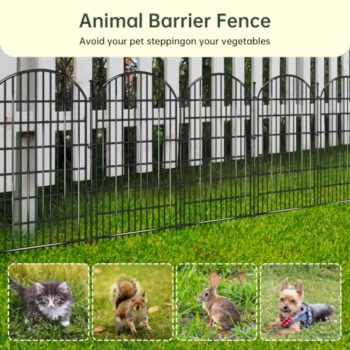 15 Panels No Dig Decorative Garden Fence (Black / 15 Panels, 33ft(L) x 40in(H))