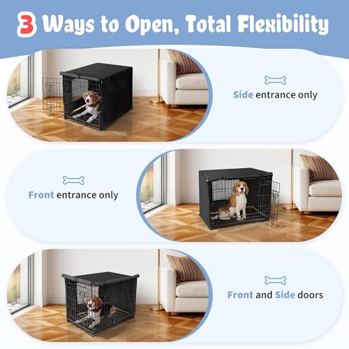 Dog Crate Cover (30.0"L x 19.3"W x 21.3"H / Black)