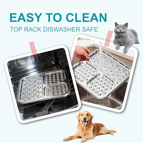 2 Pack 304 Stainless Steel Lick Mat for Dogs and Cats (9"L x 9"W-2Pack)