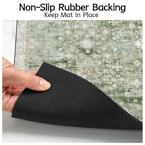 Pet Food Mats for Floor (Green / 32"l X 24"w)