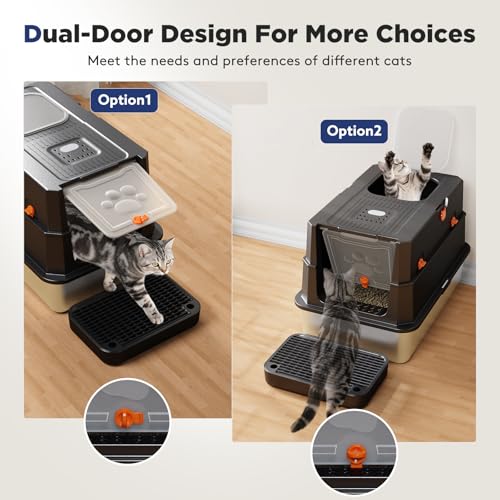 Stainless Steel Litter Box with Lid (X-large / Black)