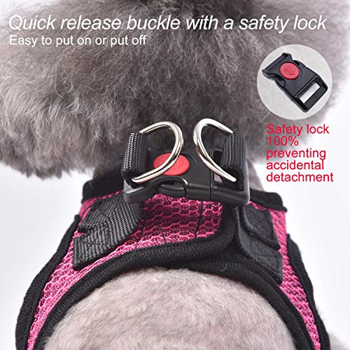 Dog Harness Step (Pink / Large (Chest 17''-20'', Weight 14-19 lb))