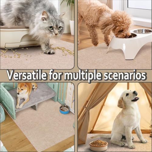Cat Litter Box Mat for Pet (Camel / 35 x 24 Inch)