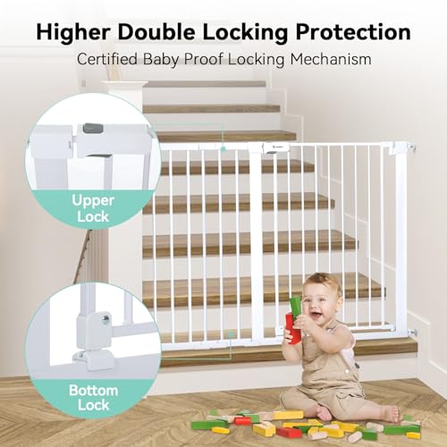 36" Extra Tall Baby Gate for Stairs (36"Tall 48.8"Wide / White)