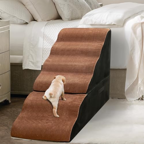 6 Step Dog Steps for High Beds 30" H (Brown 30" H)