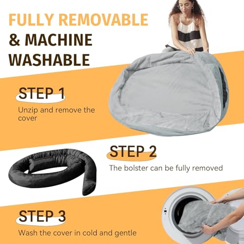 Waterproof Orthopedic Dog Bed for Large Dogs (Silver / 44"L x 32"W x 7.5"Th)