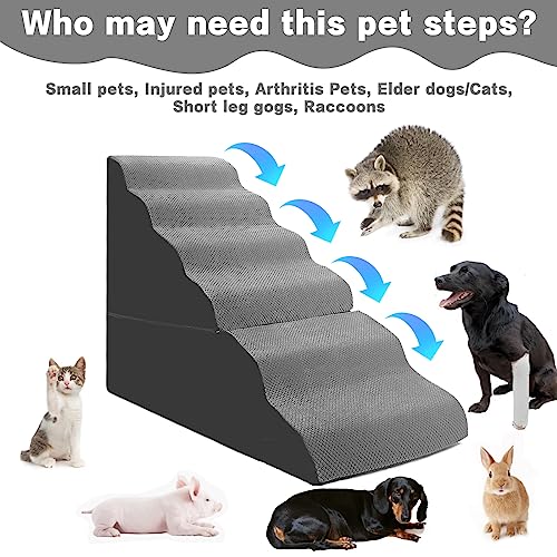 Dog Stairs for High Beds 30 (Grey 30" H)