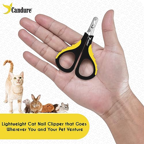 Cat Nail Clipper Stainless Steel Cat Claw Trimmers for Rabbits (Bright Yellow / Small pets)