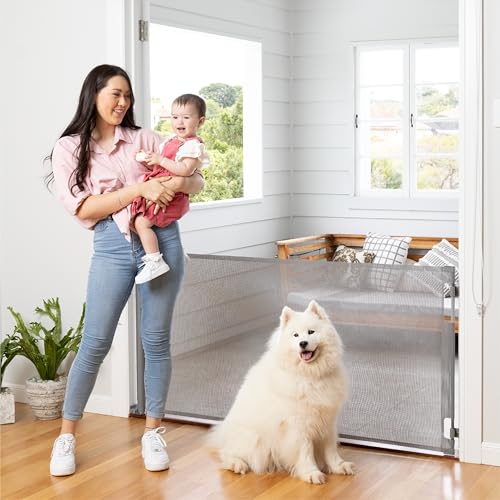 Retractable Baby Gate (Gray / 33" Tall x 71" Wide)