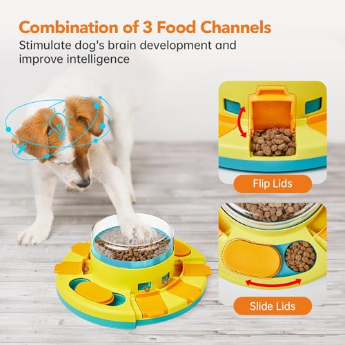 Dog Puzzle Toy 2 Levels (Yellow Blue)