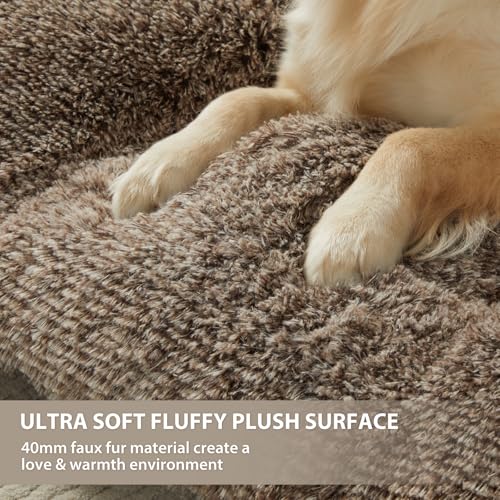 Dog Beds for Large Dogs (Khaki / L(35x23 inch))