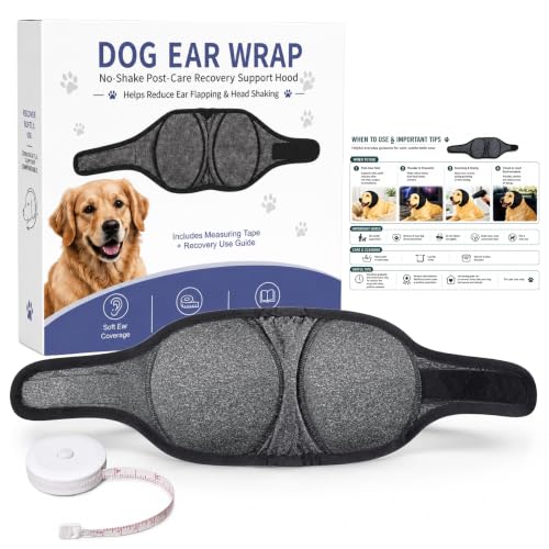 Dog Ear Wrap for Dogs (Charcoal Gray / Medium)