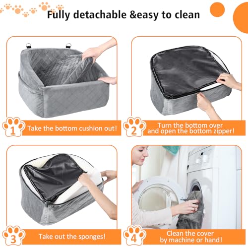 Dog Car Seat for Small Dogs (Grey)