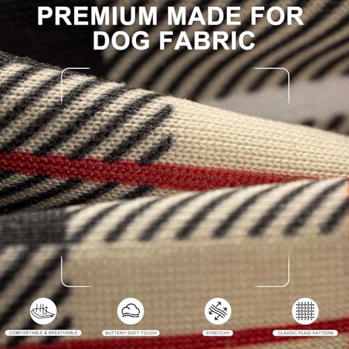 Plaid Dog Hoodie (S-Medium / Beige)