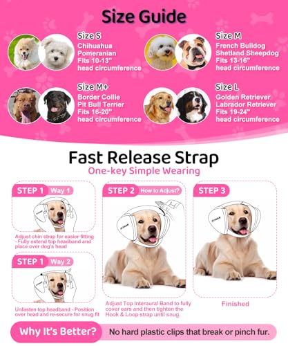 DG02 Dog Ear Muffs Noise Protection (Fuchsia-large-normal Earpads)