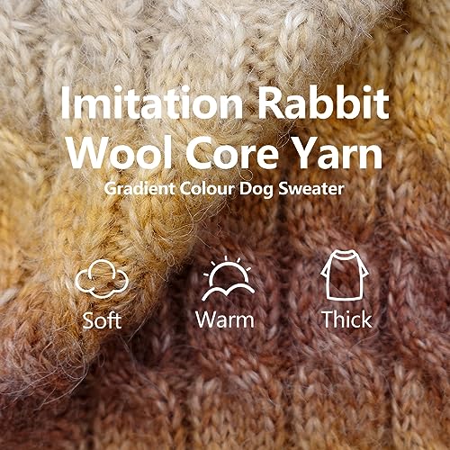 Color Block Dog Sweater for Small Dogs Turtleneck Thermal Knit (X-Small (4-6lbs) / 06# Brown)
