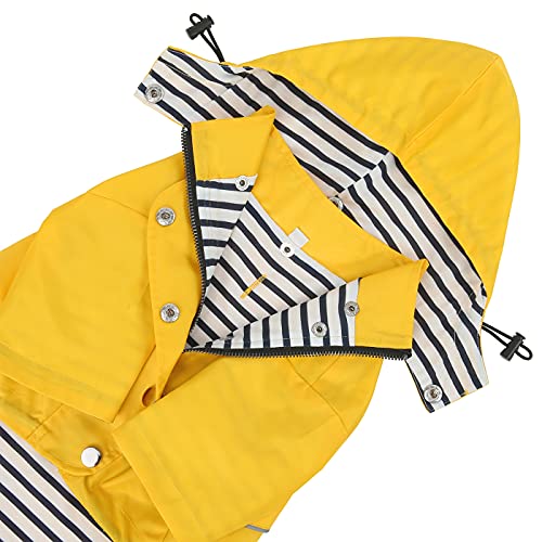 Premium 2 Layer Zip Dog Raincoat Poncho w (XXX-Large / Yellow)