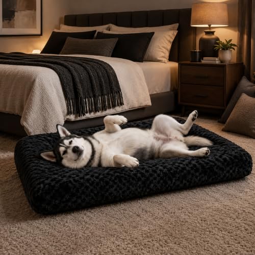 Dog Bed Large Size (Black / 41"L x 27"W x 4"Th)