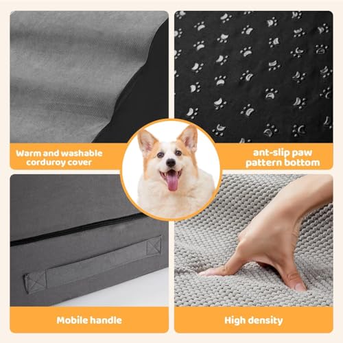 Dog Stairs for High Beds (dark grey)