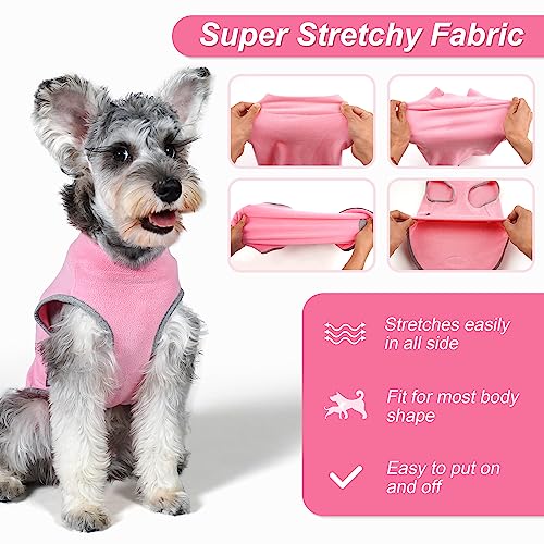 2 Pack Fleece Dog Sweater Pullover Lightweight Reflective Jacket (XX-Large / Pink & Fuschia)